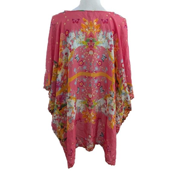 Johnny Was 100% Silk Nephi Loose Fit Poncho Top - Picture 7 of 10